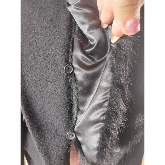Pamela Dennis Private Client Women's Black Jacket Faux Fur Collar Fitted Sz 12 - Picture 9 of 13